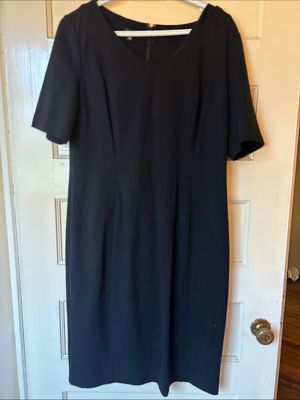 Talbots Black Midi Dress with Short Sleeves